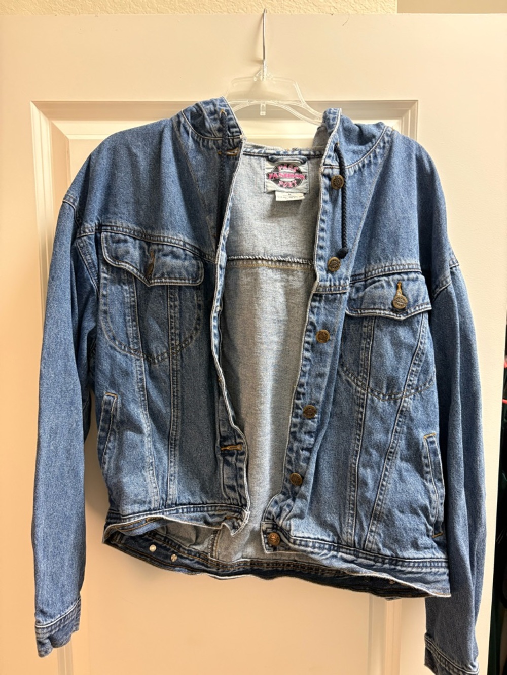 Vintage Denim Jacket with Hood
